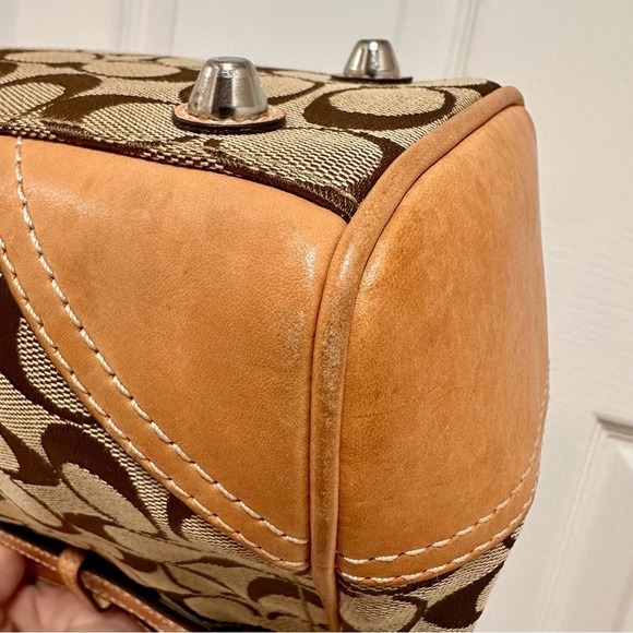Coach Hampton Satchel Signature Canvas Brown Leather - Picture 9 of 11
